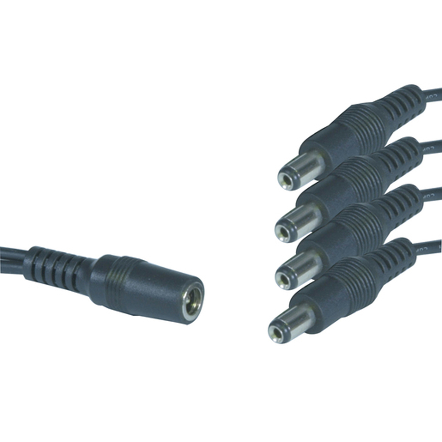 2.1mm DC Splitter Cable 1 Socket to 4 Plugs 