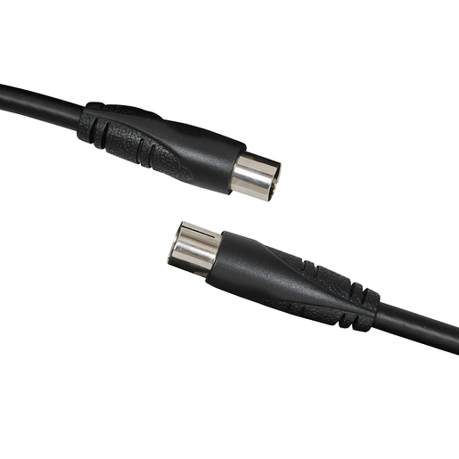 TV Coaxial Plug to Socket Cable - 1.5m Black 