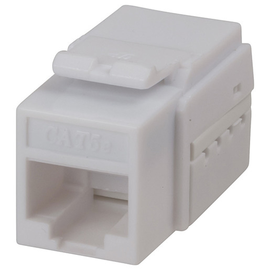 RJ45 Socket Cat5E Keystone Jack - White 