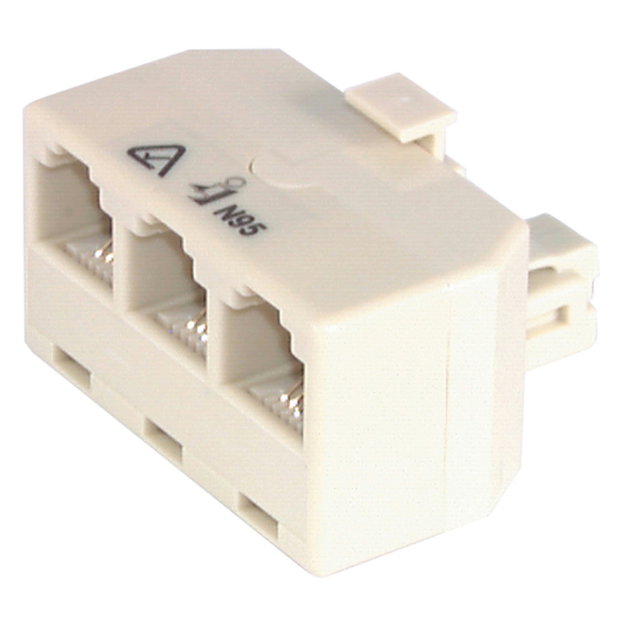 RJ12 6P4C Modular Triple Adaptor 