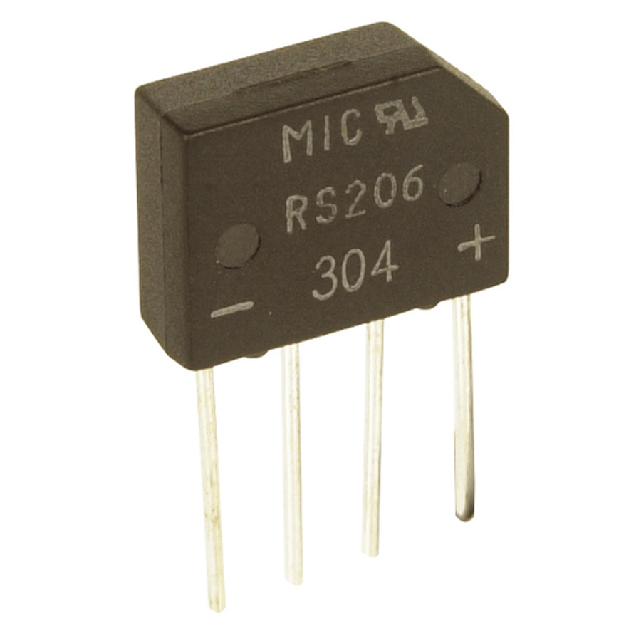 2A 800V Inline Bridge Rectifier 
